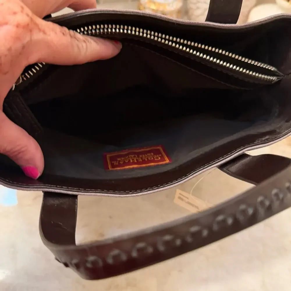 Cole Haan mink/ chocolate small shopper NWT